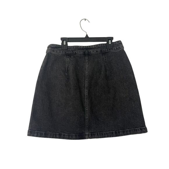Rag & Bone Isabel Zip-Front Black Denim Mini Skirt Size 6 - Picture 5 of 7